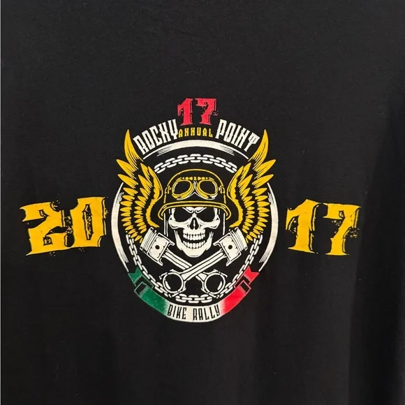 Rocky Point Bike Rally Men's Black Long Sleeve Tee - Picture 5 of 5